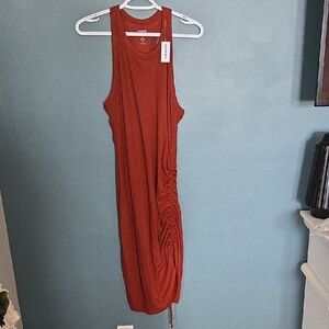 Old Navy Asymmetrical Sleeveless Dress in Rust